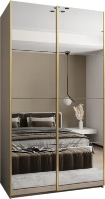 Produktbild von MEBLE KRYSPOL LUX 2 Schrank - 245,5x130x64cm - Kaschmir, Kaschmir, Gold