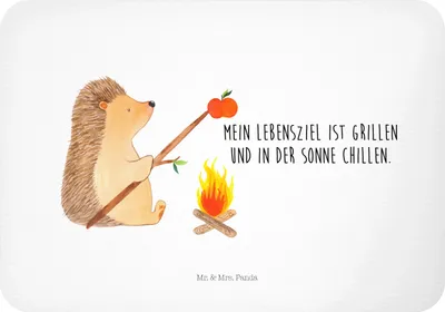 Produktbild von Mr. & Mrs. Panda magnet Igel Grillen - Weiß - Geschenk, Lustige Sprüche, Ziele, Motivation, whiteboardmagnet, Kühlschrankmagnet, Arbeitslos, Spruch, tafelmagnet