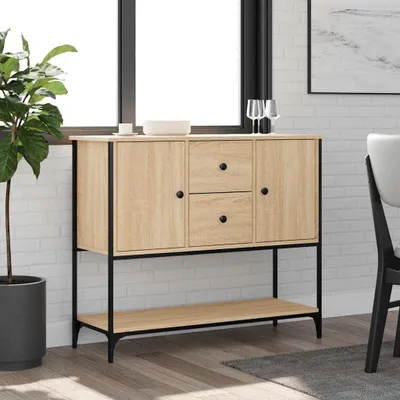 Comò VidaXL In Rovere Massiccio 80x35x75 Cm – 4 Cassetti, Stile Rustico, Legno Naturale