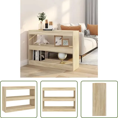 Produktbild von The Living Store Bücherregal/Raumteiler Sonoma-Eiche 100x30x72 cm