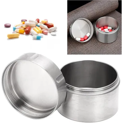 Produktbild von Pillendosen, Edelstahl Pillendose, Versiegelungsbox Edelstahl, Wasserdichter tragbarer Outdoor-Organisator, für zu Hause, im Büro und auf Reisen
