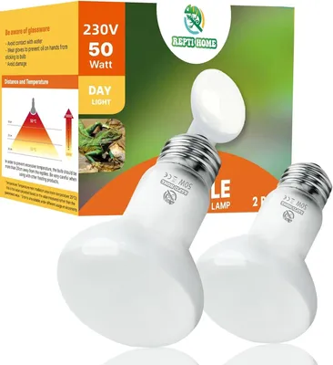 Productafbeelding van Warmtelamp voor reptielen - 2 stuks - 50 W - E27 - basking spot lamp voor terrarium