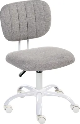 Produktbild von BELIANI Bürostuhl Hellgrau Meliert Stoff Gepolstert Gesteppt Höhenverstellbar Drehbar ohne Armlehnen Modernes Design Schreibtischstuhl für Kinder Büro