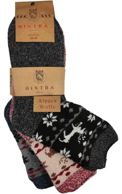 Produktbild von 3 Paar Damen Alpaka Socken Wollsocken Wintersocken, Mix10/35-38