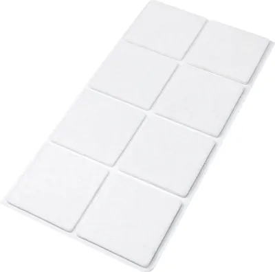 Produktbild von Adsamm® | 8 x selbstklebende Filzgleiter / Weiß / 50x50 mm / quadratisch / Möbelgleiter aus Filz mit 3.5 mm Stärke