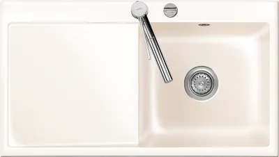 Produktbild von Flächenbündige Spüle MERA 90 Magnolie mit Becken rechts und Excenterbedienung