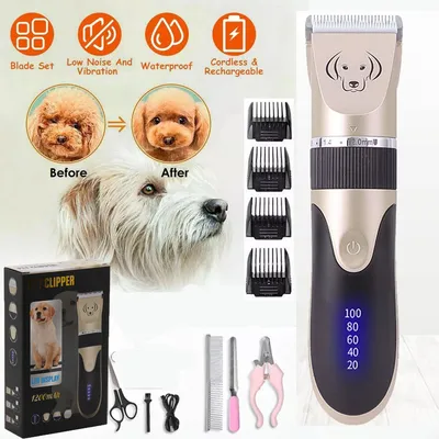 Image de Tondeuse à chien silencieuse Tondeuse professionnelle pour chiens et chats Tondeuse à poils pour animaux Tondeuse électrique pour chiens Tondeuse à poils sans fil