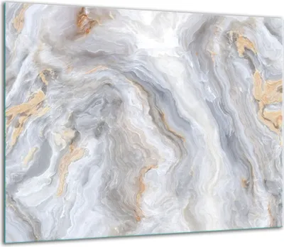 Produktbild von Herdabdeckplatten Glaskeramikkochfeld-Abdeckung Spritzschutz Glas 60x52cm Marmor