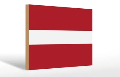 Produktbild von Holzschild Flagge Lettlands 30x20cm Flag of Latvia