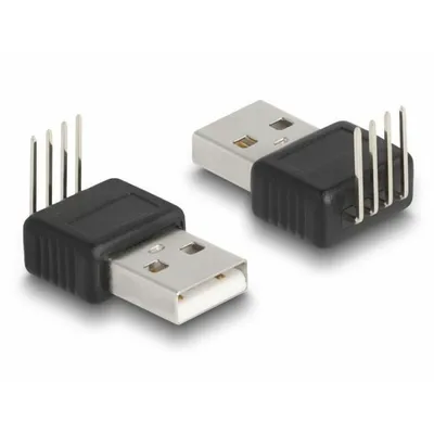 Produktbild von DeLOCK Adapter USB 2.0 Type-A Stecker zu 4 Pin 90° gewinkelt, USB 2.0, Männlich, Schwarz, Männlich, Männlich, Runter