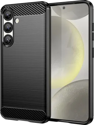 Produktbild von Mobigear Brushed Slim  Samsung Galaxy S25 Hülle Flexibles TPU Backcover - Schwarz