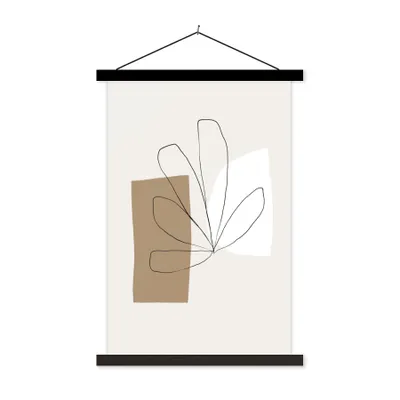 Produktbild von MuchoWow® Textilposter Blumen - Minimalismus - Pastell 60x90 cm mit schwarzem Rahmen - Poster Wohnzimmer