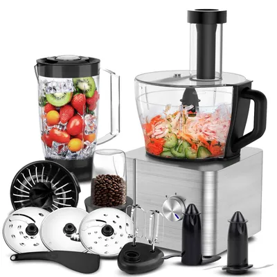 Küchenmaschine 1100 W, 3,2 l Schüssel, 1,5 l Mixer, silber