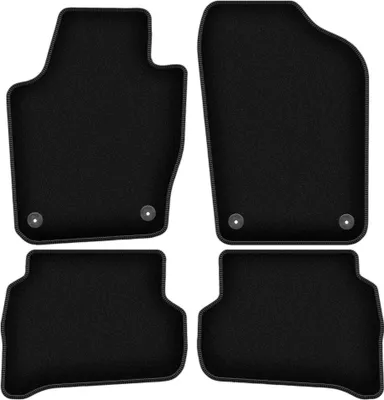 Image de Tapis de sol velours sur-mesure pour Seat Ibiza IV 6J (2008-2017, bicorps, ST, break) noir, jeu 4 pièces, fixations