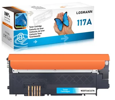 Image de Cartouche de toner LOSMANN 117A compatible avec HP 117A W2071A, avec puce, pour les imprimantes HP Color Laser 150, 150nw, série 150 MFP, 170 MFP, 178 nw, 178 nwg, 179 FNG, 179 fnw (cyan)