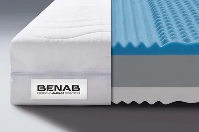A cross-section of a mattress showing its internal layers, with the outer casing visible on the left.