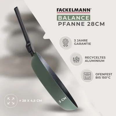 Immagine prodotto di Fackelmann Padella Balance Ø 28 cm - Alluminio riciclato, antiaderente in Vetroceramica, senza  - Adatta all'induzione