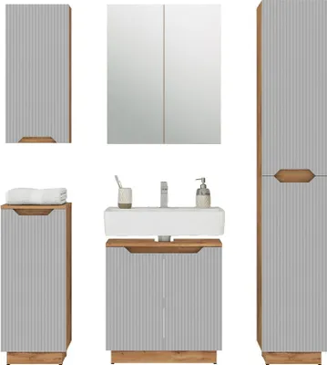 Immagine prodotto di Set di mobili da bagno Vicco Lotta Grigio 5 parti, Model 59498
