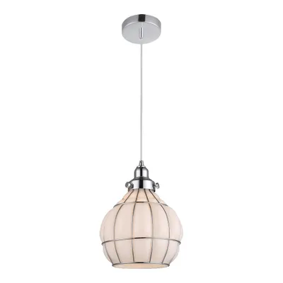 Obrázok produktu pre Závesné svietidlo PERUGIA 1xE27/40W D200 chróm/opál D: 20cm Š: 20cm V: 150cm stmievateľné