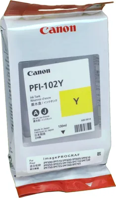 Produktbild von Canon PFI-102Y, Gelb, Tinte auf Pigmentbasis, 130 ml