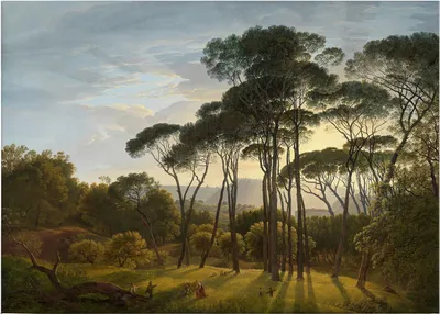 Produktbild von Leinwandbild Bäume Blätter 50 x 70 cm - Wandbild Blau Grün - Keilrahmen Landschaft Wohnzimmerdeko Wanddeko Wandgemälde