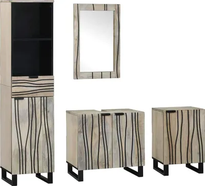 Obrázek produktu pro Sada koupelnového nábytku 4 pcs Ořechově hnědá kompozitní dřevo