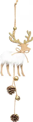 Immagine prodotto di Renna appesa decorazione natalizia bianco-marrone 28 cm - taglia unica