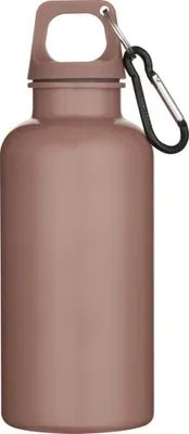 Productafbeelding van Floso - "Oregon" waterfles, effen kleur, gerecycled plastic, karabijnhaak, 400ml PF4986 (één maat) (roze-grijs)