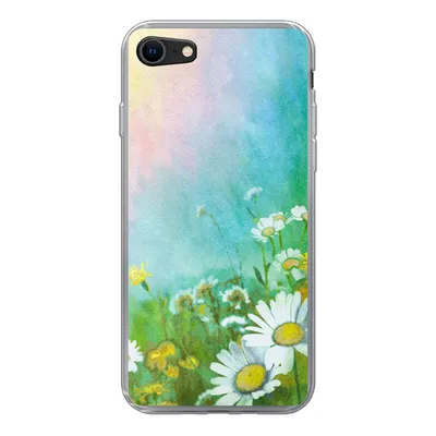 Produktbild von MuchoWow® Handyhülle Schutzhülle Hülle für iPhone SE 2022 Gänseblümchen - Sonne - Sommer Silikon Softcase Handy Hülle - Schutzhülle