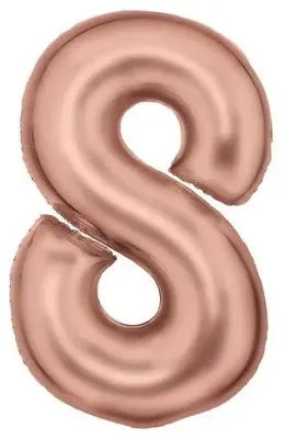 Produktbild von Folienballon in Form der Zahl 8, satiniert, Roségold, 86 cm – Amscan