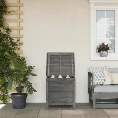 Produktbild von Gartentruhe Anthrazit 50x49x56,5 cm Massivholz Tanne