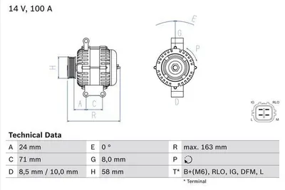 Produktbild von Bosch Lichtmaschine Generator 100A