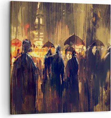 Produktbild von Bild auf Leinwand - Leinwandbild - Leute Regen so - 60x60cm - Wand Bild - Wanddeko - Wandbilder - Leinwanddruck - Bilder - Kunstdruck - Wanddekoration - Leinwand bilder - Wandkunst - AC60x60-3837