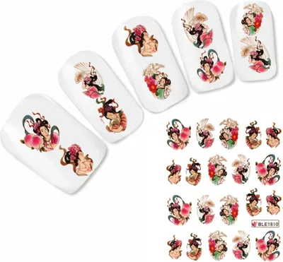 Produktbild von Nagel Sticker Nail Art Tattoo Japan Oriental Geisha Aufkleber Neu!