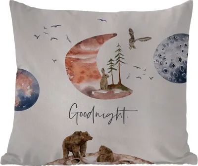 Produktbild von MuchoWow® Outdoor Kissen - Zitate - Gute Nacht - Sprichwörter - Kinder - Jungen - Mädchen - Kind - 45x45 cm - Wetterfest - Lounge Kissen - Fotokissen - Dekoratives Kissen