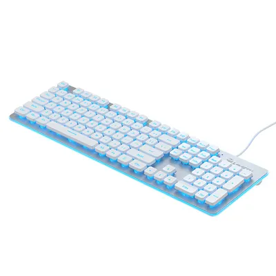Produktbild von Gaming-Tastatur, Farbige 104-Tasten-LED-Hintergrundbeleuchtung, leise Tastatur, weiß