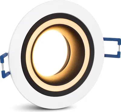 Produktbild von SSC-LUXon Matapo Design Einbau LED Spot schwarz weiß inkl. LED GU10 Strahler 4W warmweiß - Einbaustrahler 230V mit Lichtring