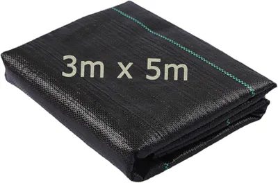 Obrázok produktu pre Cezsťujúca tkanina proti burine 3 m x 5 m, 90 g/m², priepustná pre vodu, UV odolná, do záhrady
