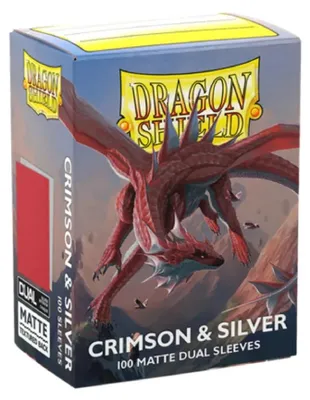 Produktbild von Matte Dual Crimson & Silver Kartenhüllen 100 Stück, blickdicht