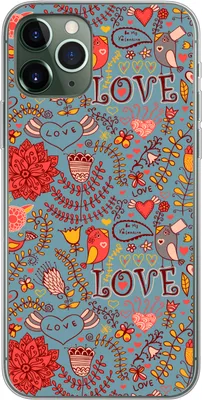 Produktbild von MuchoWow® Handyhülle Schutzhülle Hülle für Telefoonhoesje iPhone 11 Pro Mädchen - Vogel - Liebe - Muster - Mädchen - Kinder - Kinder Silikon Softcase Handy Hülle - Handy