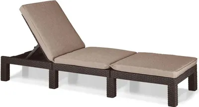 Zdjęcie produktu dla Leżak ogrodowy Daytona Deluxe, brązowy, tworzywo sztuczne, regulowane oparcie, 195 x 65 x 25,5 cm