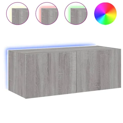 Immagine prodotto di Mobile TV a Parete con Luci LED Grigio Sonoma 80x35x31 cm