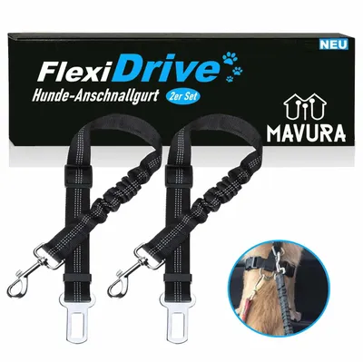 Zdjęcie produktu dla (6€/szt.) FlexiDrive elastyczny pas bezpieczeństwa do samochodu dla psa uprząż dla psa 2szt