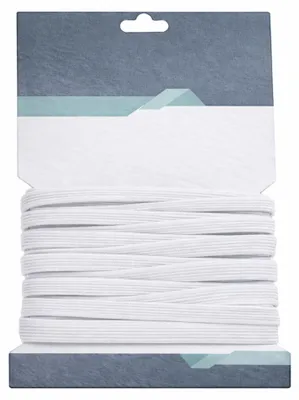 Flaches Elastikband 6 mm weiß, 10 m, zum Nähen und Basteln