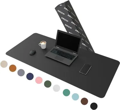 Productafbeelding van Famanu Bureauonderlegger [120 cm x 60 cm] - XXL Muismat - Multifunctionele bureaubeschermer [Zwart]