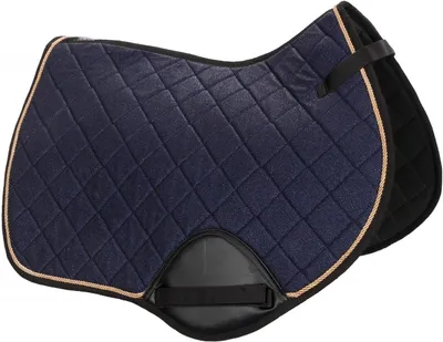 Productafbeelding van Zadeldek Paard - Zadeldek Warmbloed - Paardrijden - Barok Design Sierkoord - Veelzijdigheid - Donkerblauw