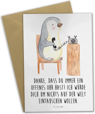 Produktbild von Mr. & Mrs. Panda Grußkarte Freund fürs Leben - Weiß - Geschenk, Bedanken, Danke, schätzen, osterkarten, Lächeln, Freundschaft, hochzeitskarten, Geschenkidee, besonderer