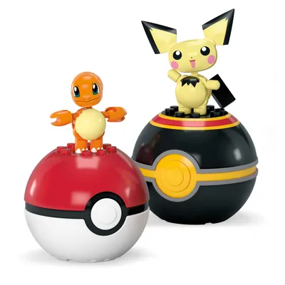 Image de Mattel Pokémon MEGA Kit Collection Poké Ball : Glumanda & Pichu
