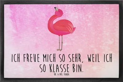 Produktbild von Mr. & Mrs. Panda Schmutzfangmatte Flamingo Stolz 60 x 90 cm - Aquarell Pink - Geschenk, Gummimatte, Mama, Schmutzmatte, Fußabstreifer, Freude, Fussmatte, fußmatte, Rosa