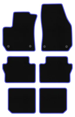 Image de Tapis de sol en moquette noir/bleu pour Opel Zafira B 2005-2014 6 pièces